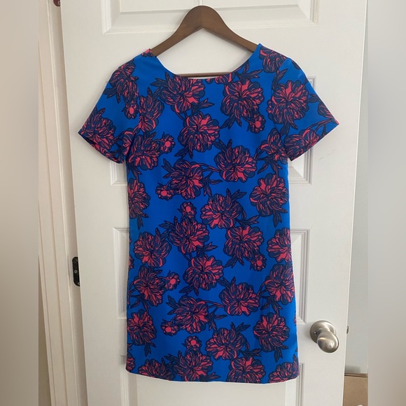 J. Crew Blue and Pink Floral Shift Dress - Picture 1 of 3